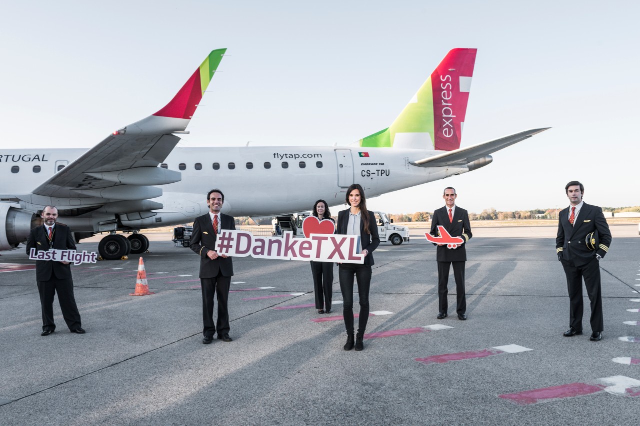 #DankeTXL: Die Airline TAP verabschiedete sich am 7. November mit dem Flug TP537 nach Lissabon vom Flughafen Tegel. (Bildquelle: BER / Ekaterina Zershchikova)